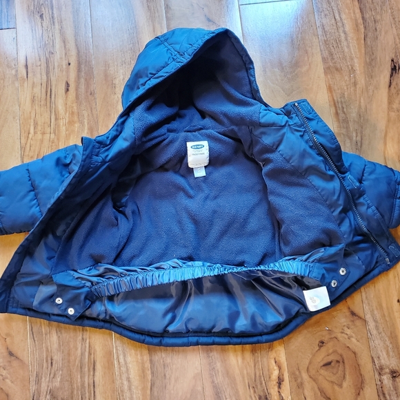 2t unisex old navy puffer blue winter coat heavy girls boys toddler 2T - Picture 2 of 4